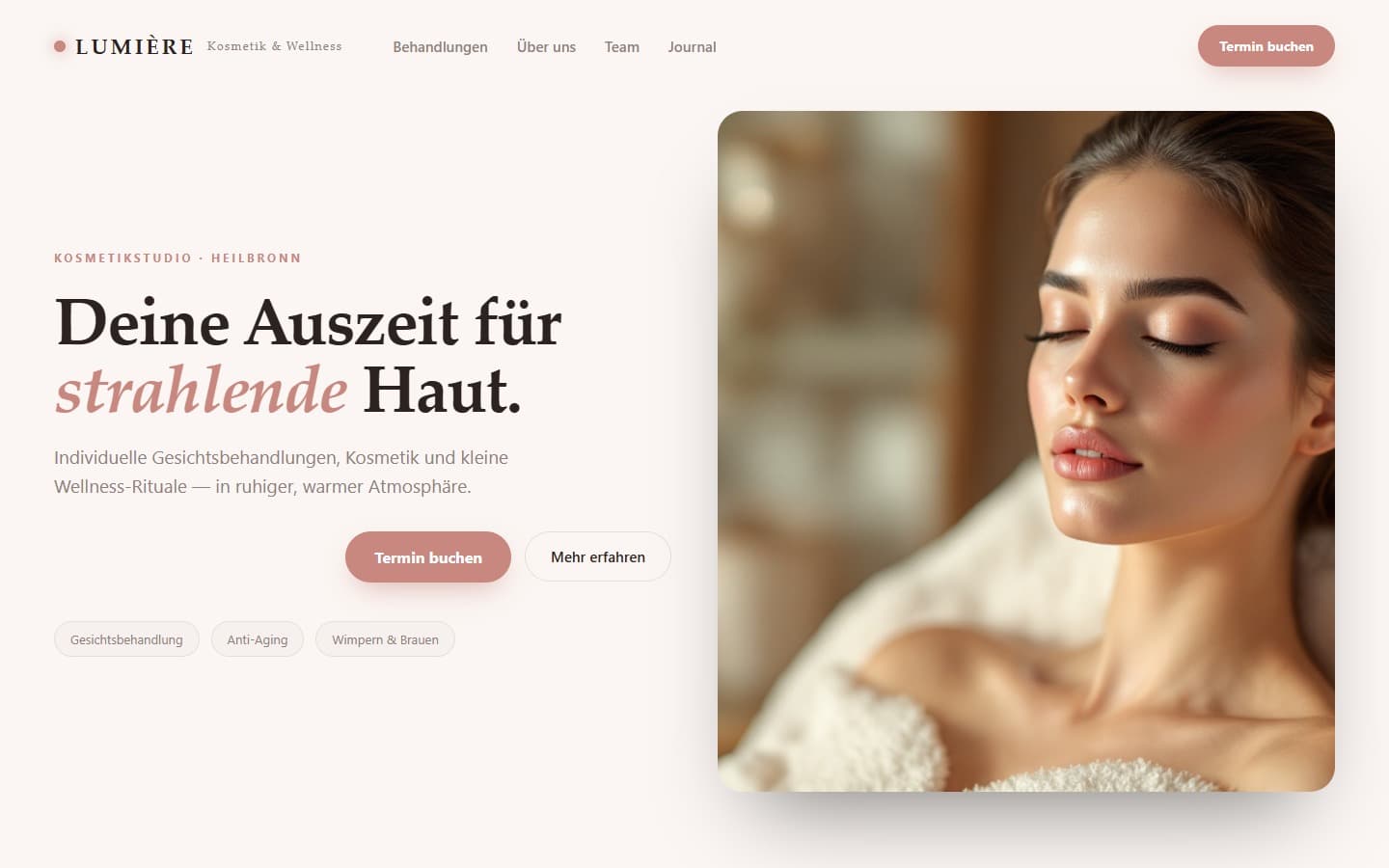 Demo-Website für Friseur & Beauty — in Nyxor gebaut