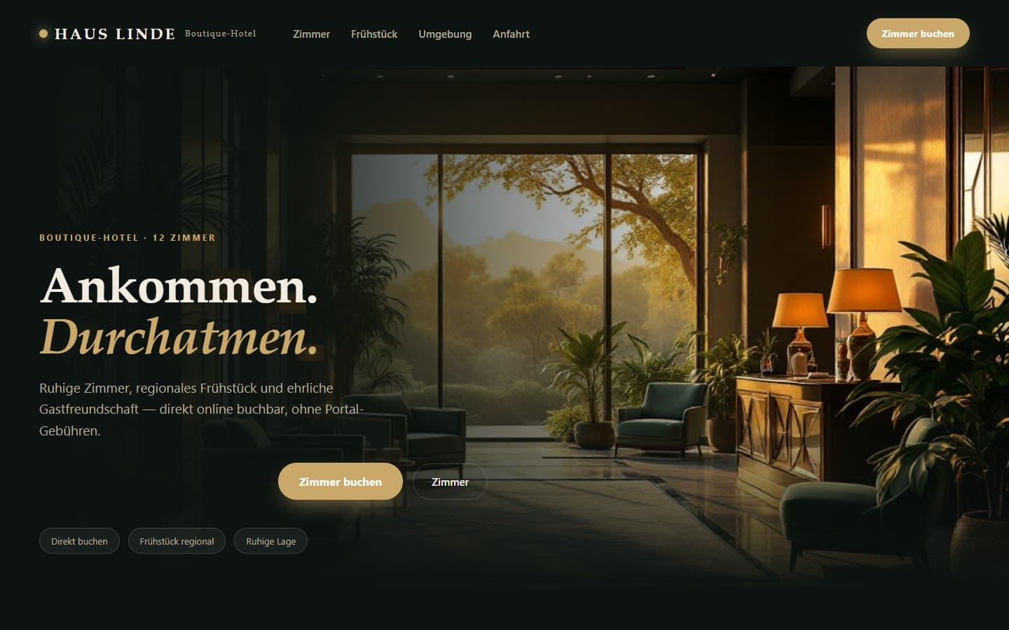 Demo-Website für Hotel & Pension — in Nyxor gebaut